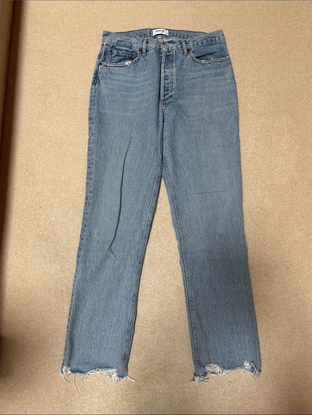 Agolde Lana Straight Jeans with Raw Hem